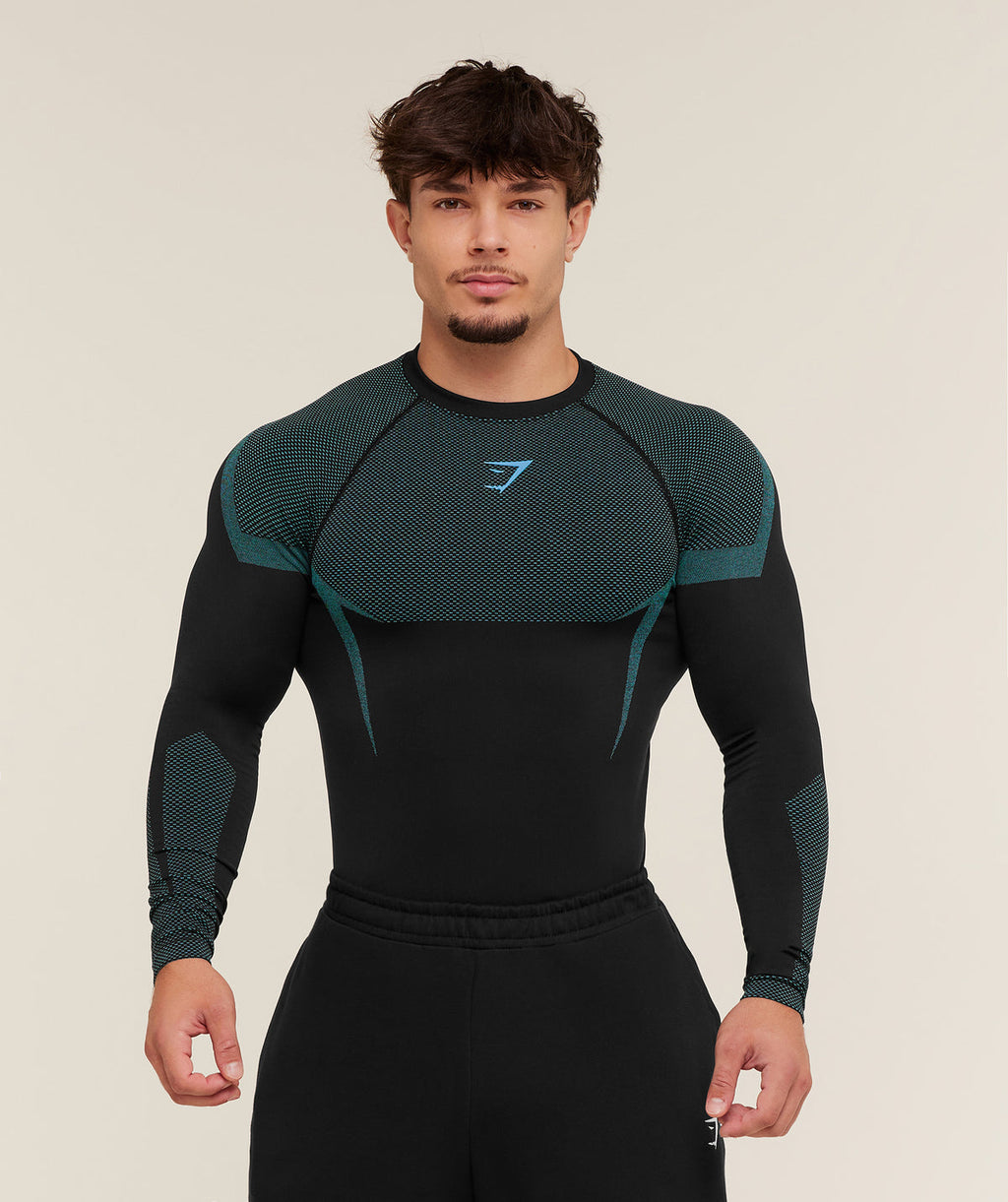 Camiseta Gymshark de manga larga sin costuras Onyx 5.0